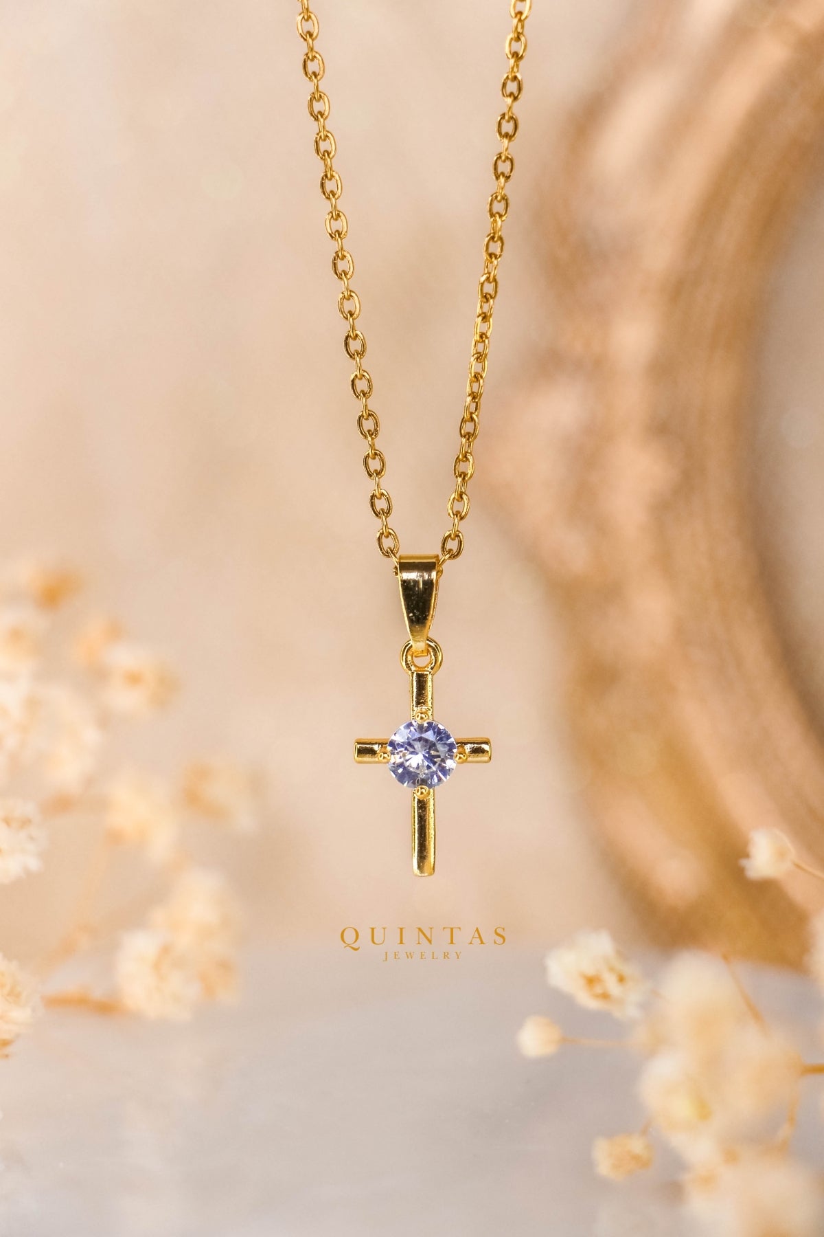 Dainty Cross Diamond Necklace