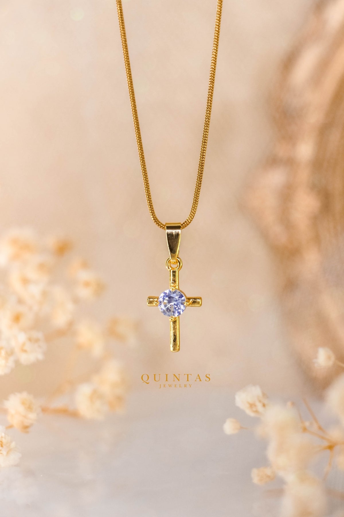 Dainty Cross Diamond Necklace