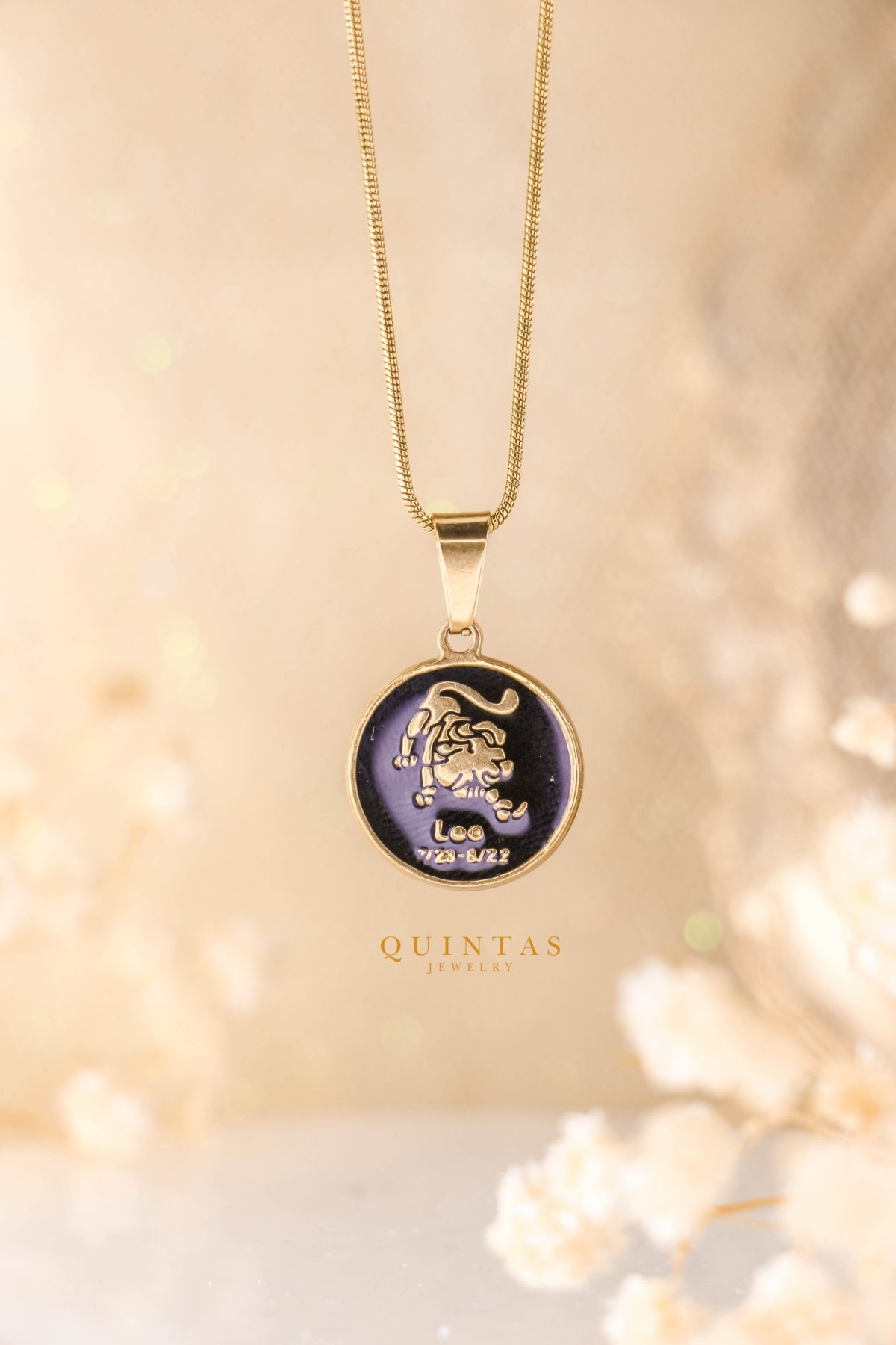 Black Coin Zodiac Sign Necklace