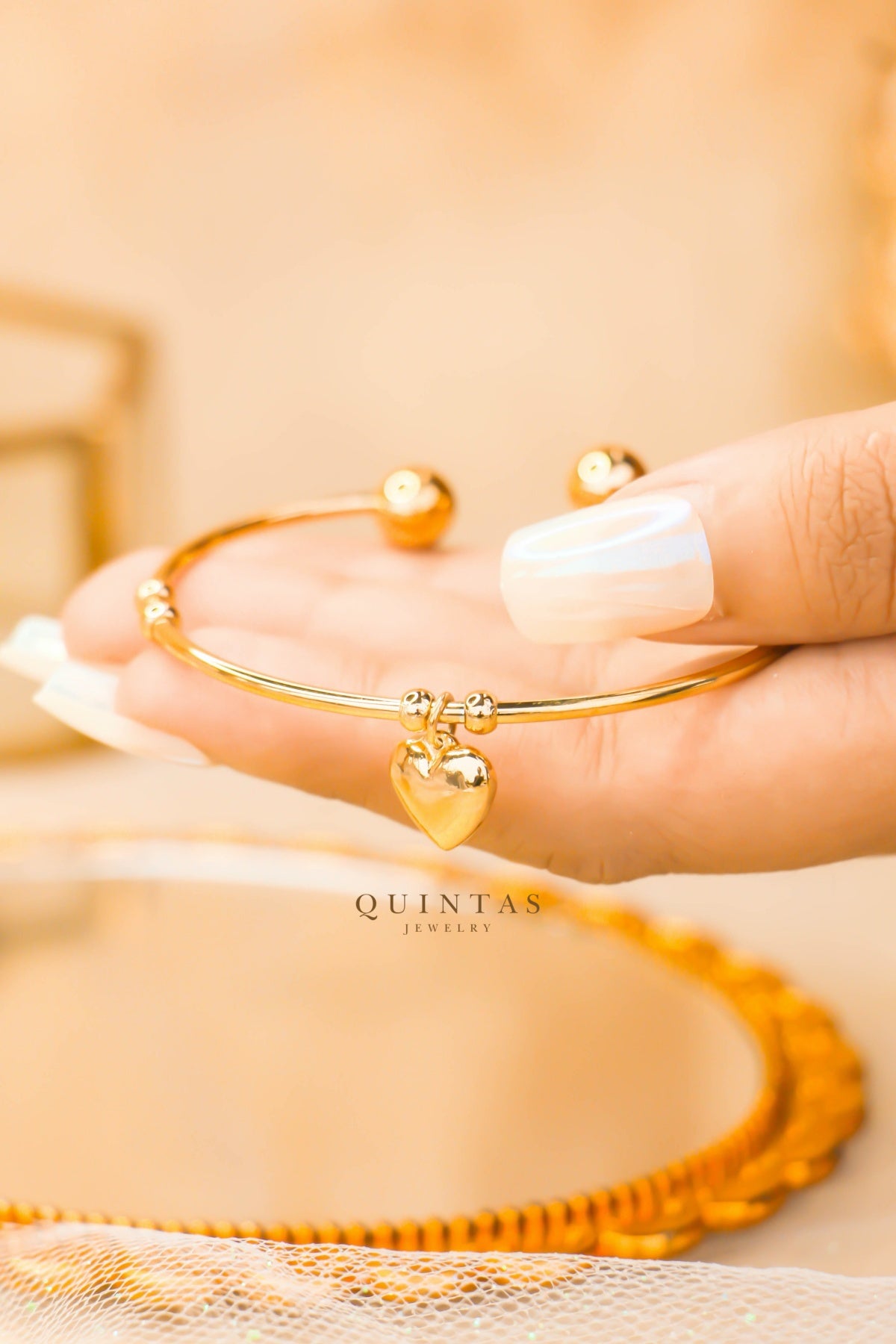 Aurora Heart Bangle Bracelet