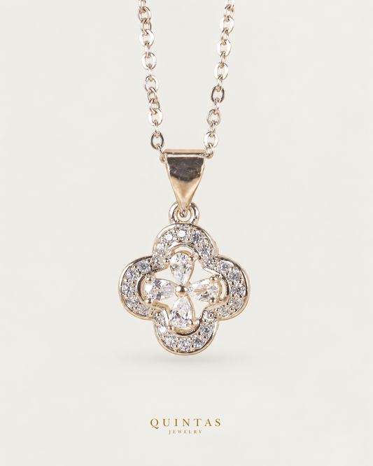 Frosted Clover Silver Necklace — main view, canonical brand mark