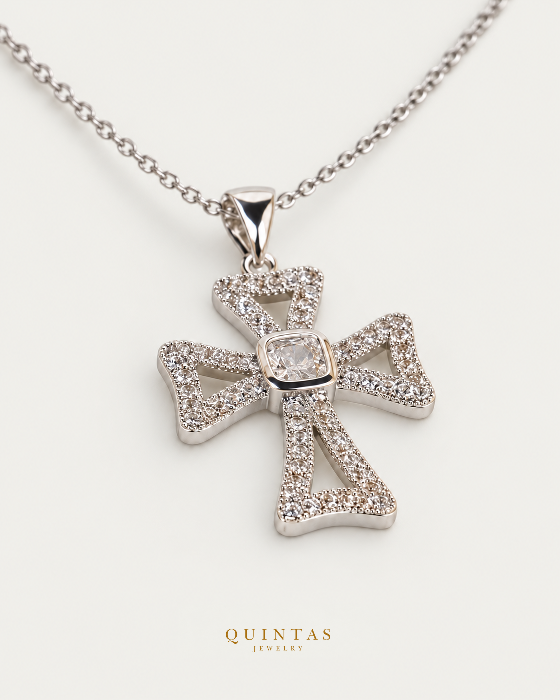 Harmony Diamond Cross Silver Necklace — companion view, canonical brand mark