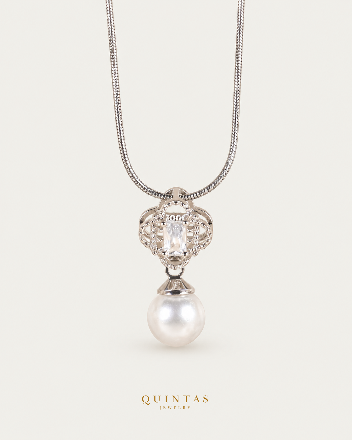 Margaux Pearl Drop Necklace — main view, canonical brand mark