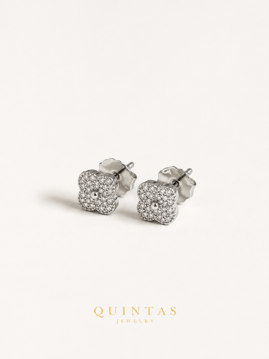 Lucia Silver Clover Stud Earrings