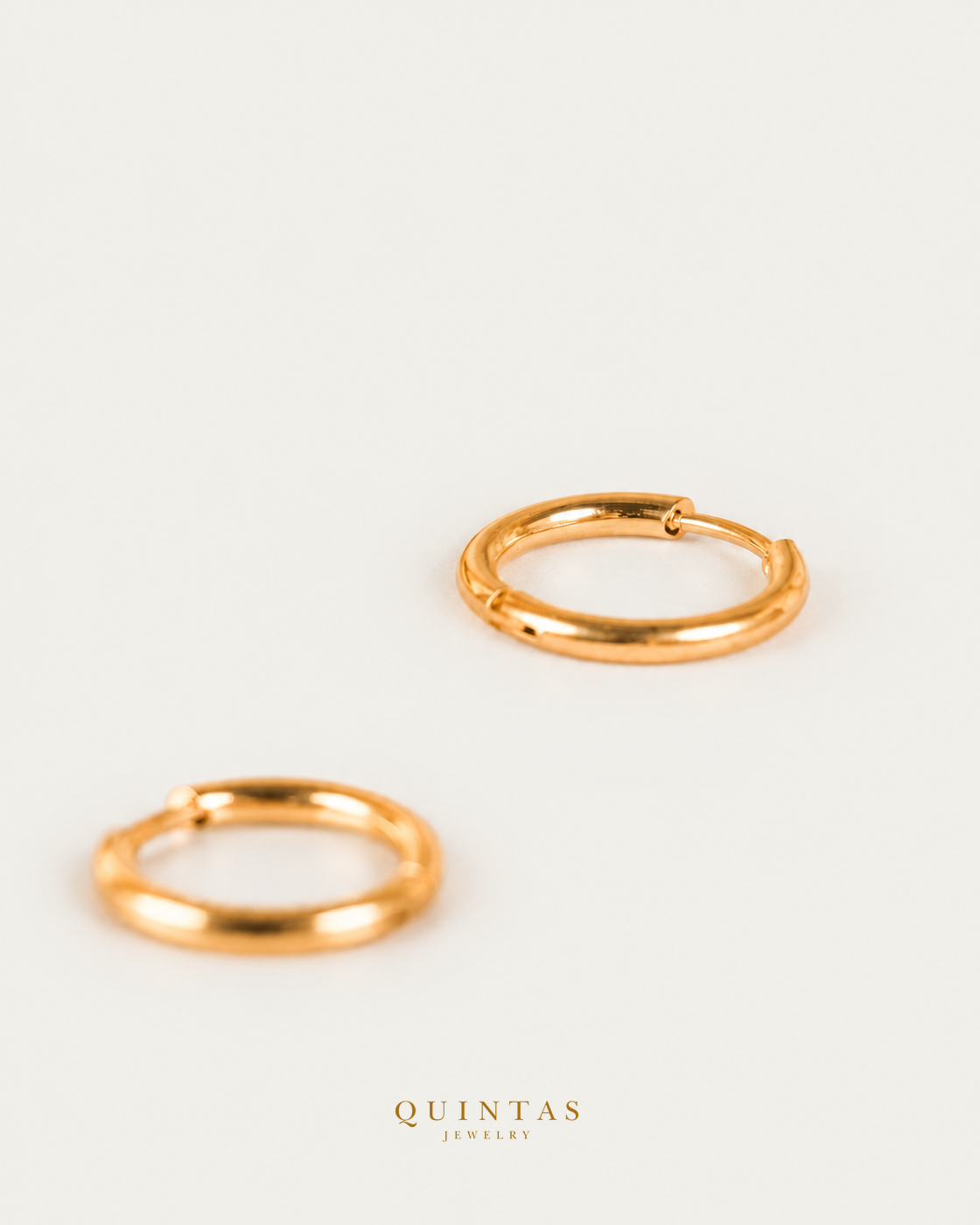 QUINTAS Classic Hoop Earrings — companion view, canonical brand mark