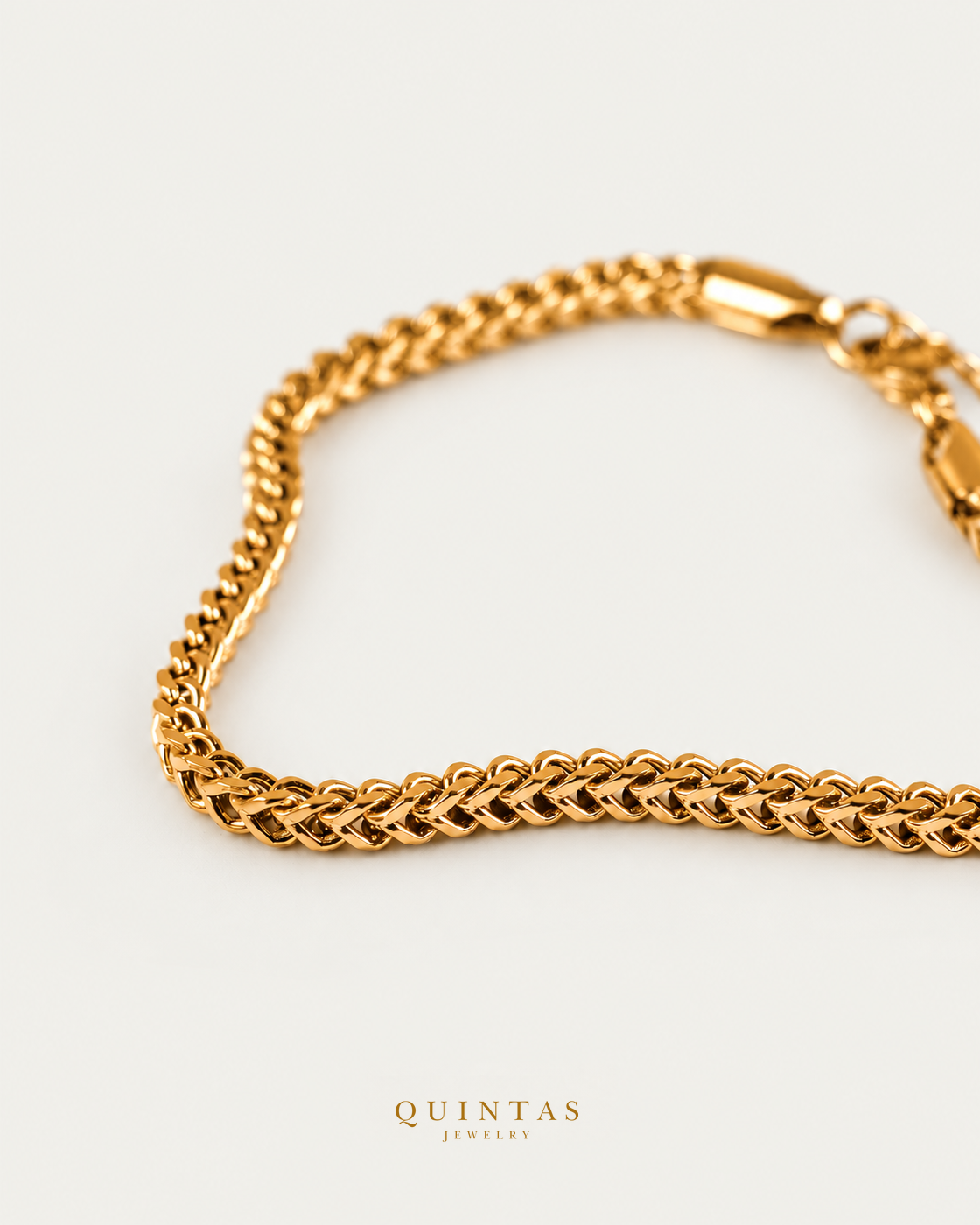 Square Cuban Link Bracelet — actual source-backed detail, unchanged macro crop, authentic canonical logo