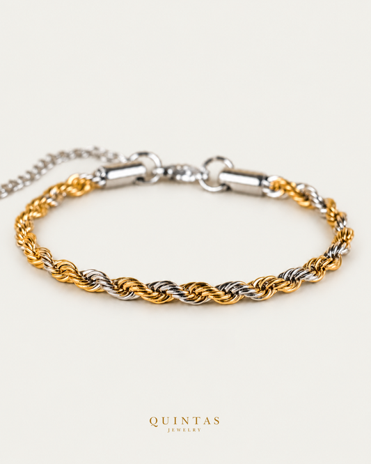 Two-Toned Rope Bracelet — source-verified main with authentic canonical logo; original framing and cropped extension retained