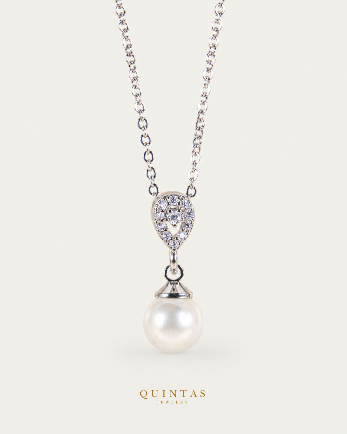 Althea Pearl Silver Necklace — exact source-supported main framing and jewelry unchanged, authentic canonical logo