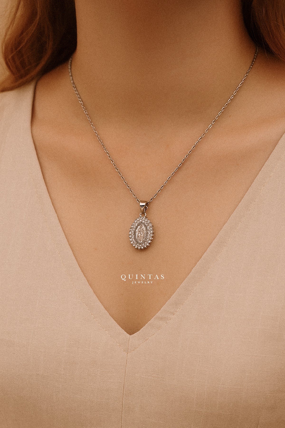 Sacred Guadalupe Silver Necklace