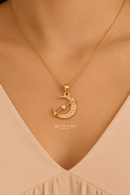 Moon + Arrow Necklace