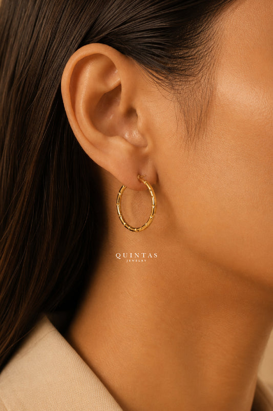 Bamboo Hoop Earrings