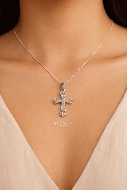 Solace Cross Silver Necklace