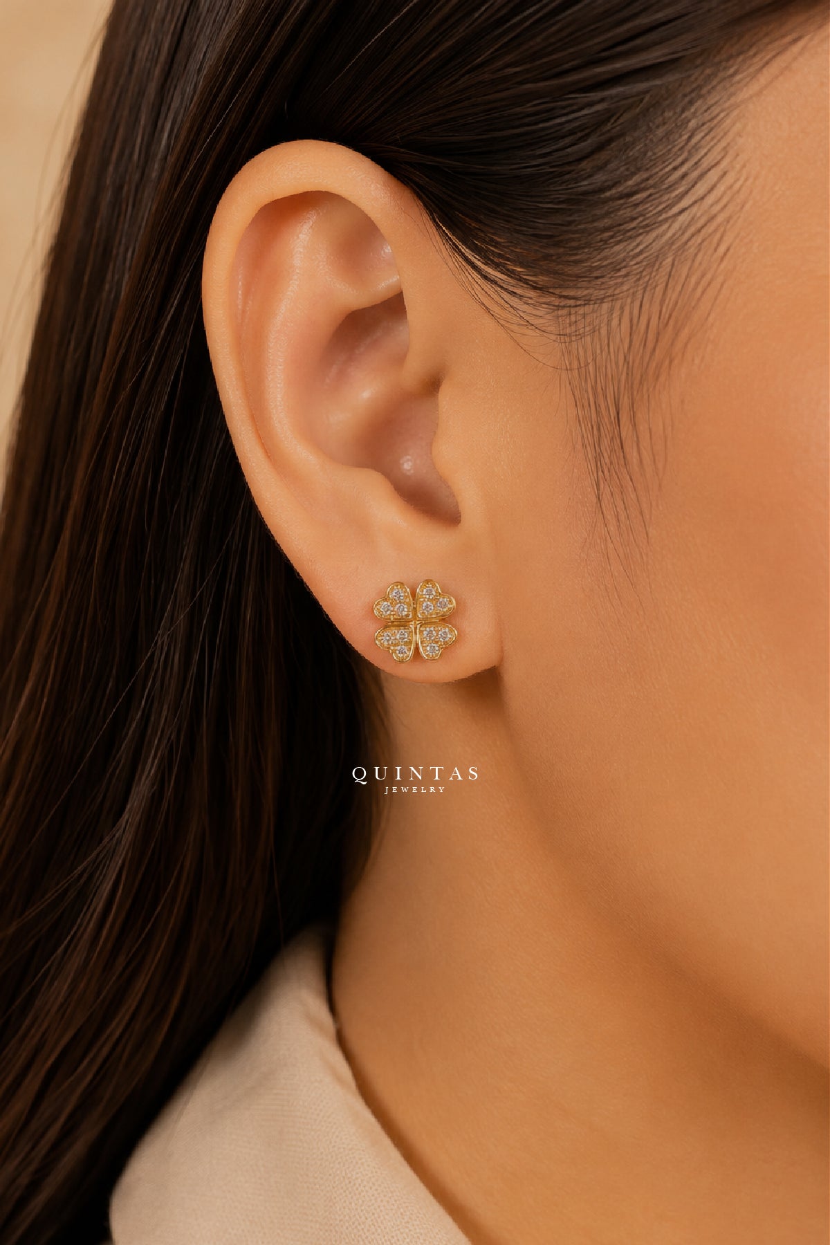 Lucky Four Leaf Stud Earrings