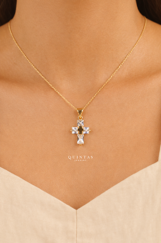Luméa Crystal Cross Necklace