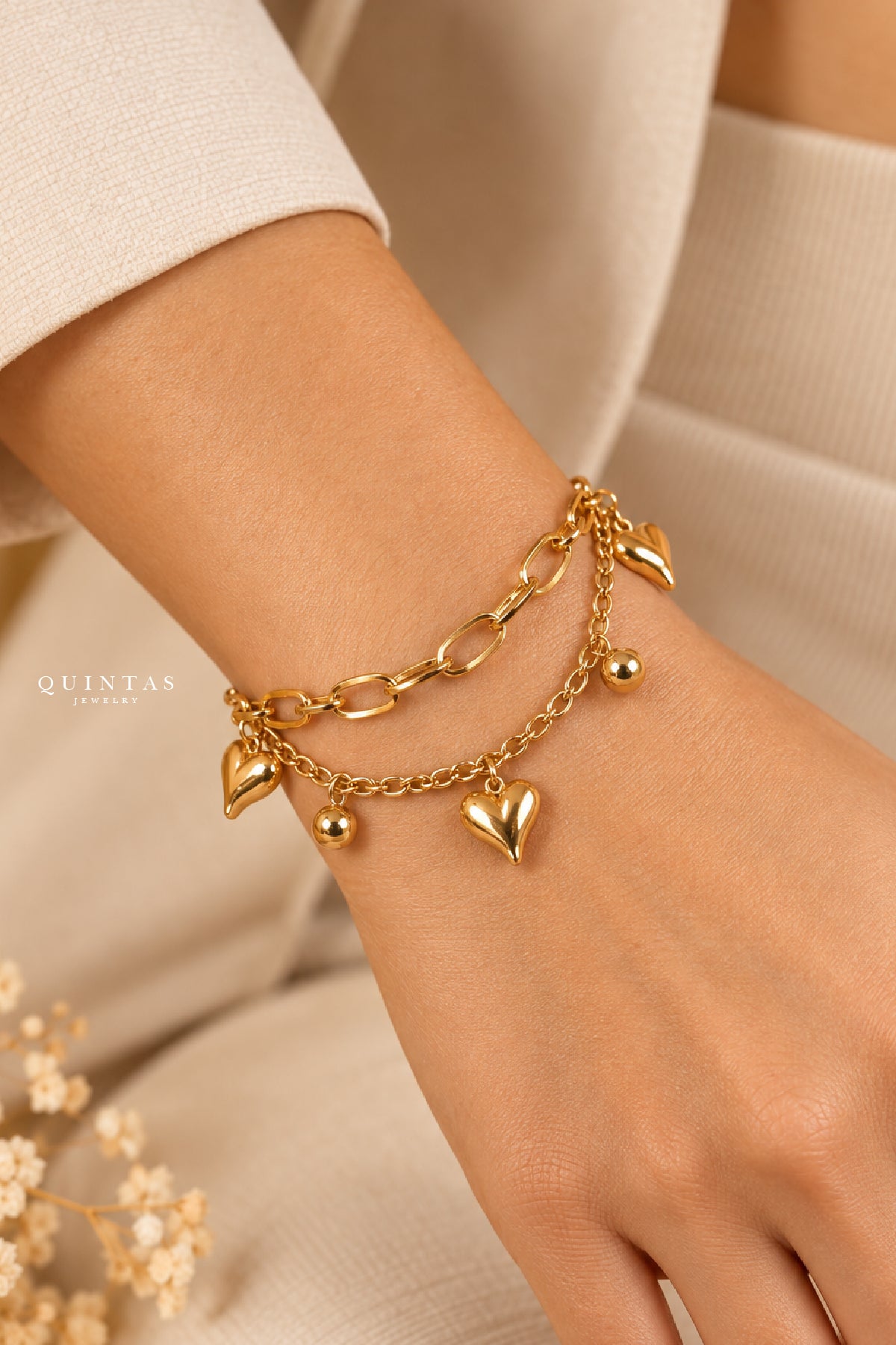 Juliette Heart Charm Bracelet