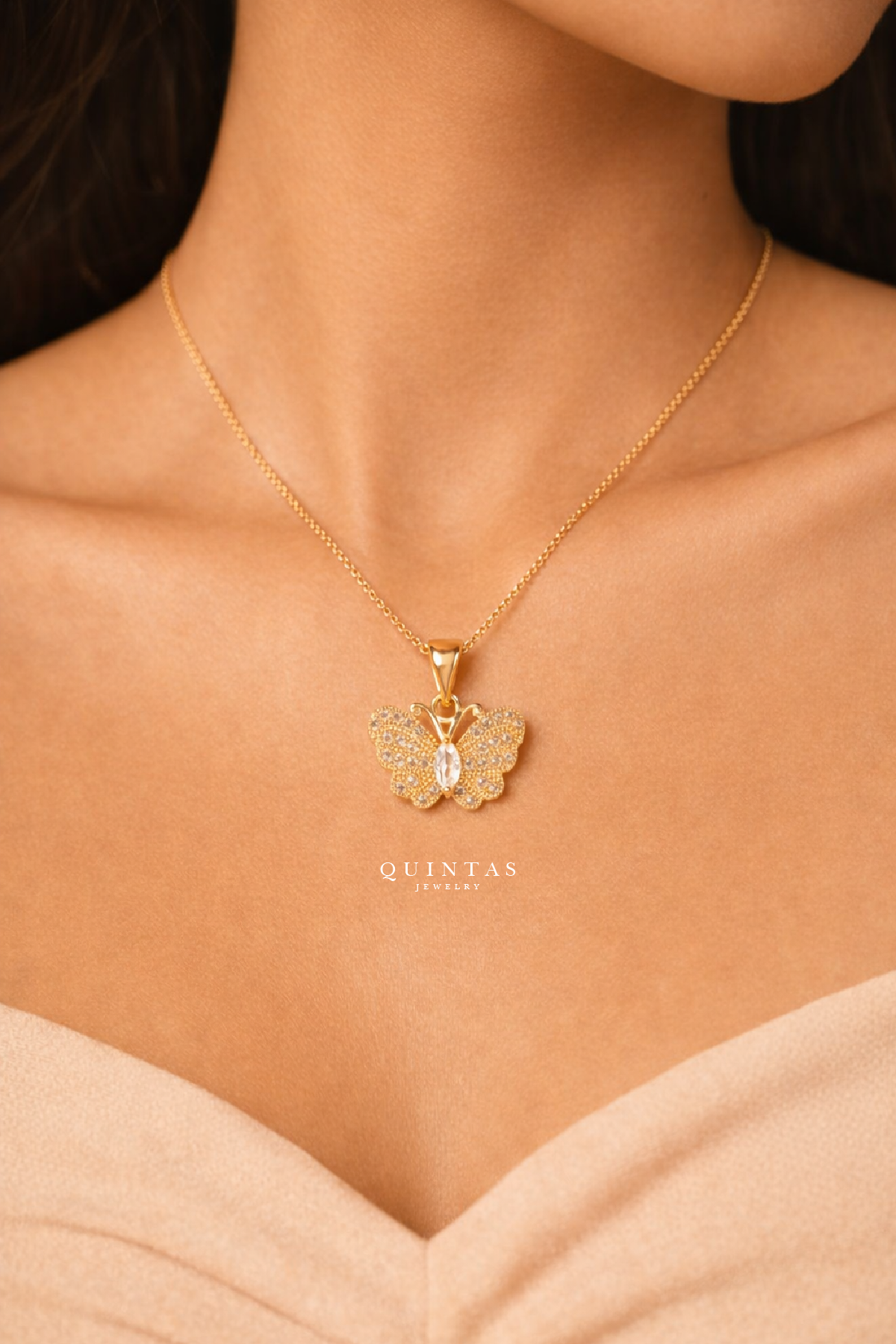 Jane Butterfly Diamond Necklace