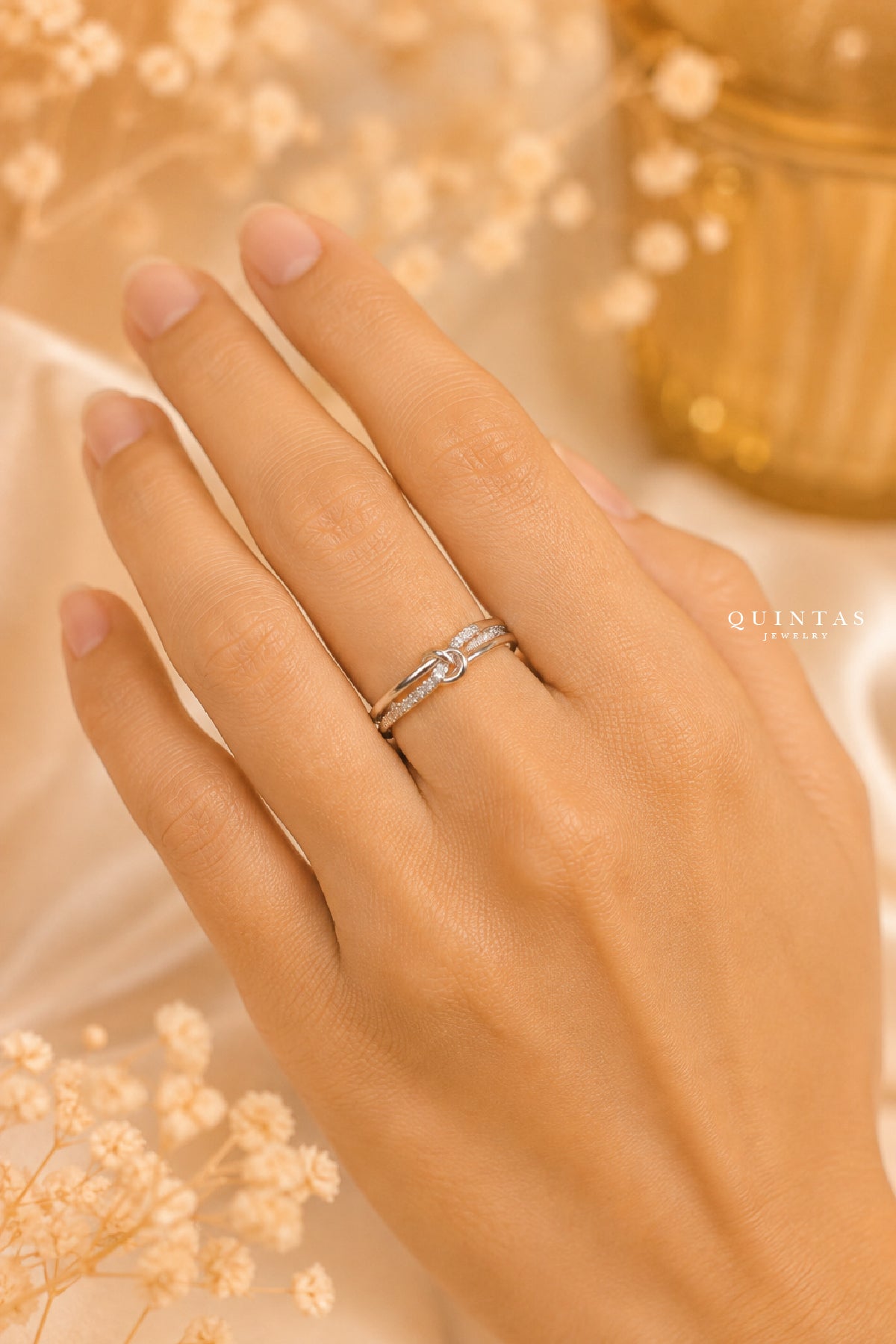 Liora Knot Silver Ring (Adjustable)