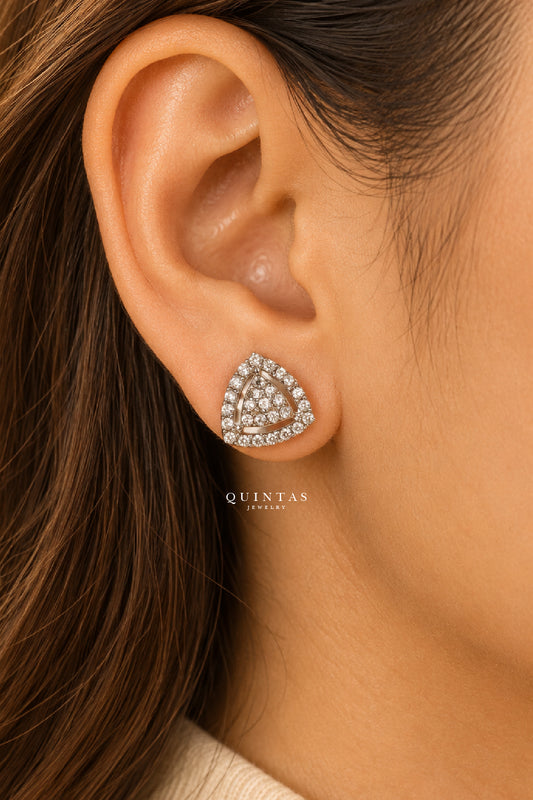 Trielle Halo Stud Earrings