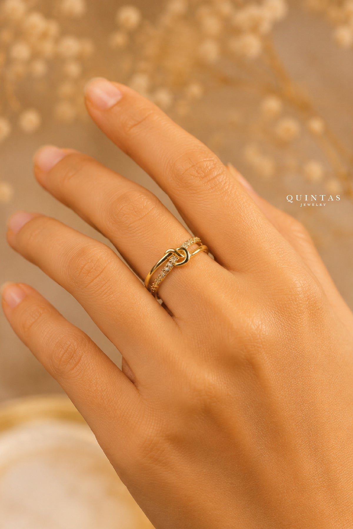 Liora Knot Gold Ring (Adjustable)