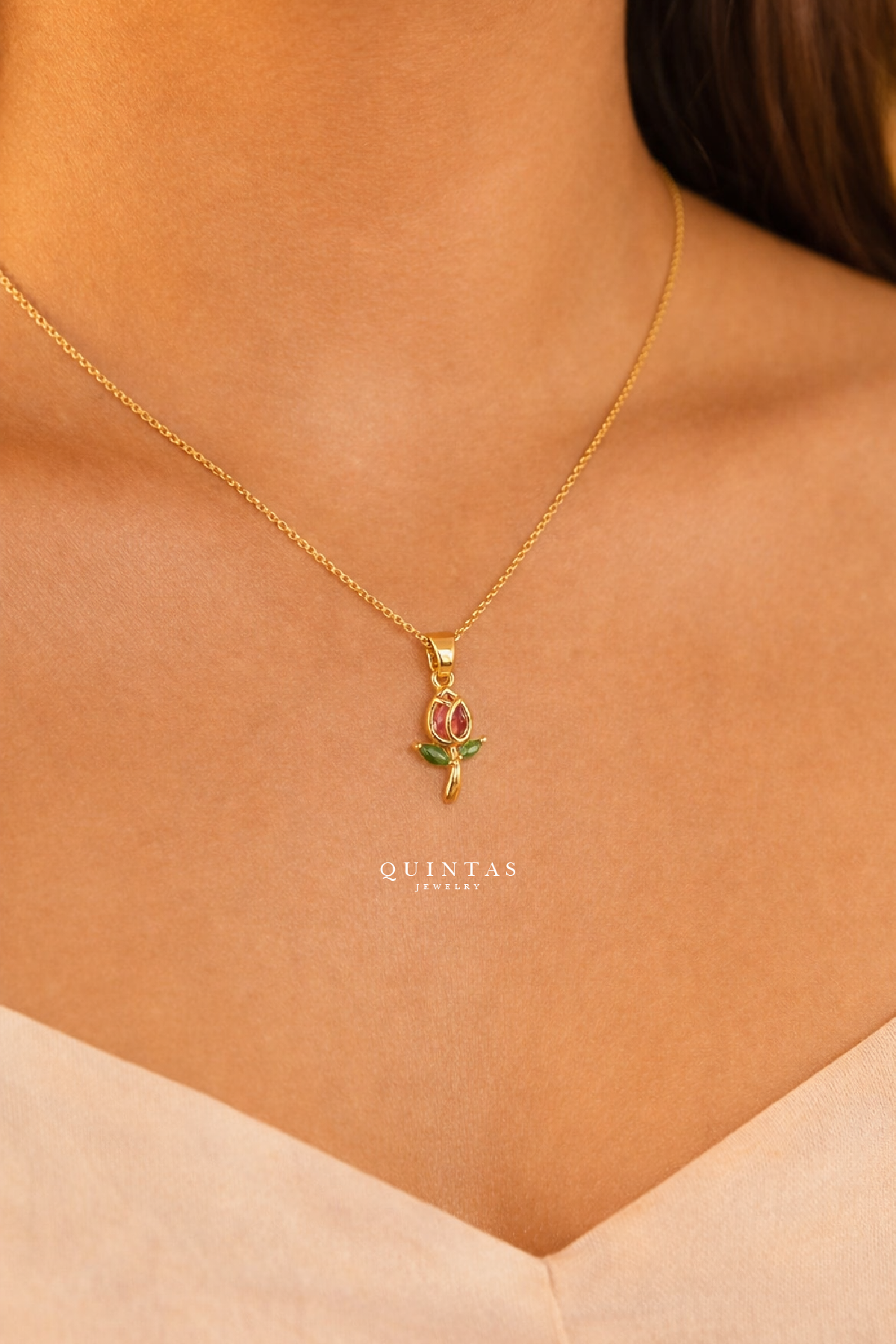 Red Tulip Necklace