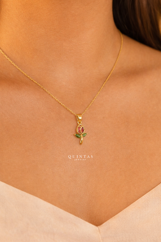 Red Tulip Necklace