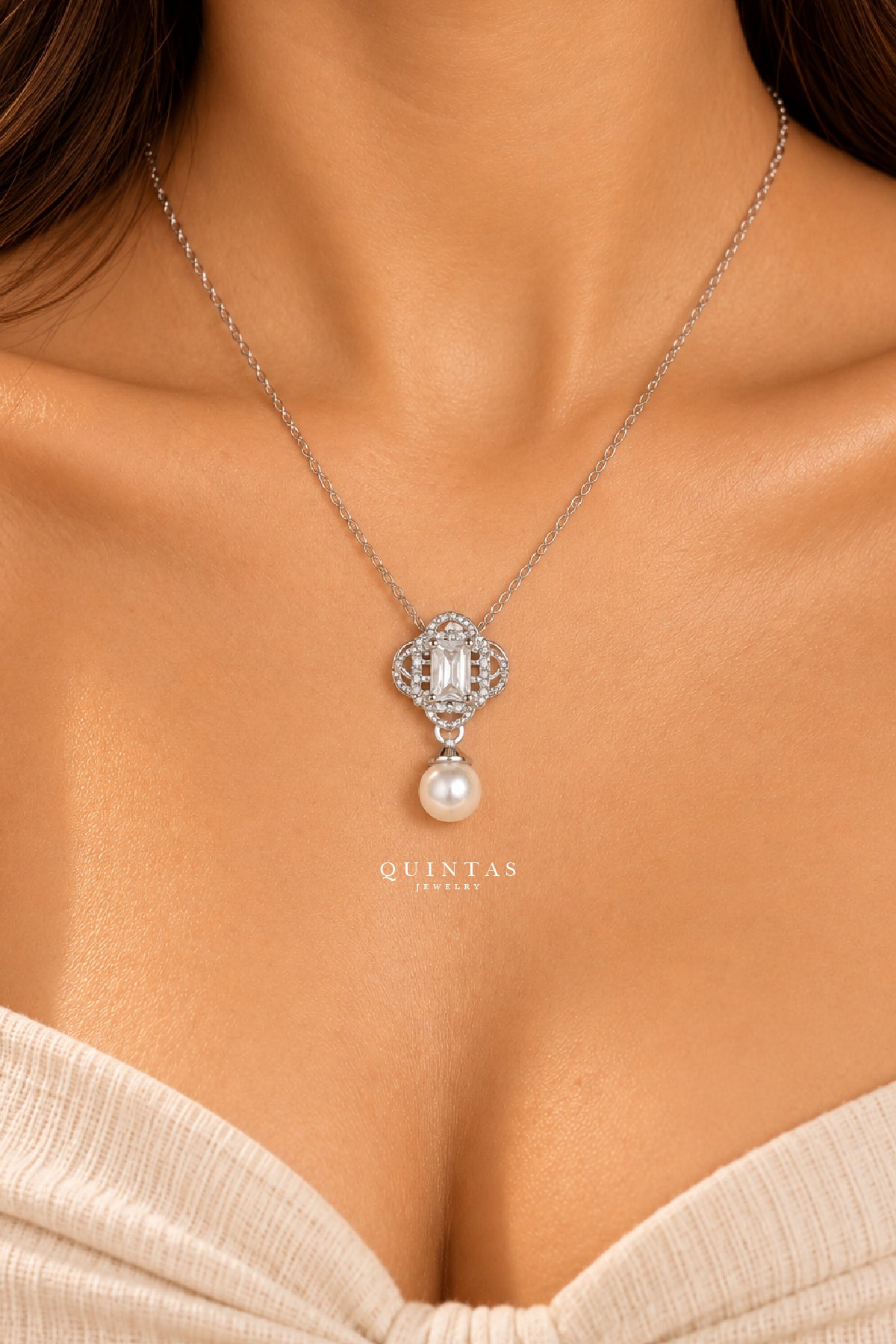 Margaux Pearl Drop Necklace