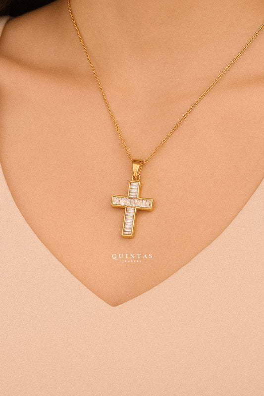 Bold Iced Cross Necklace
