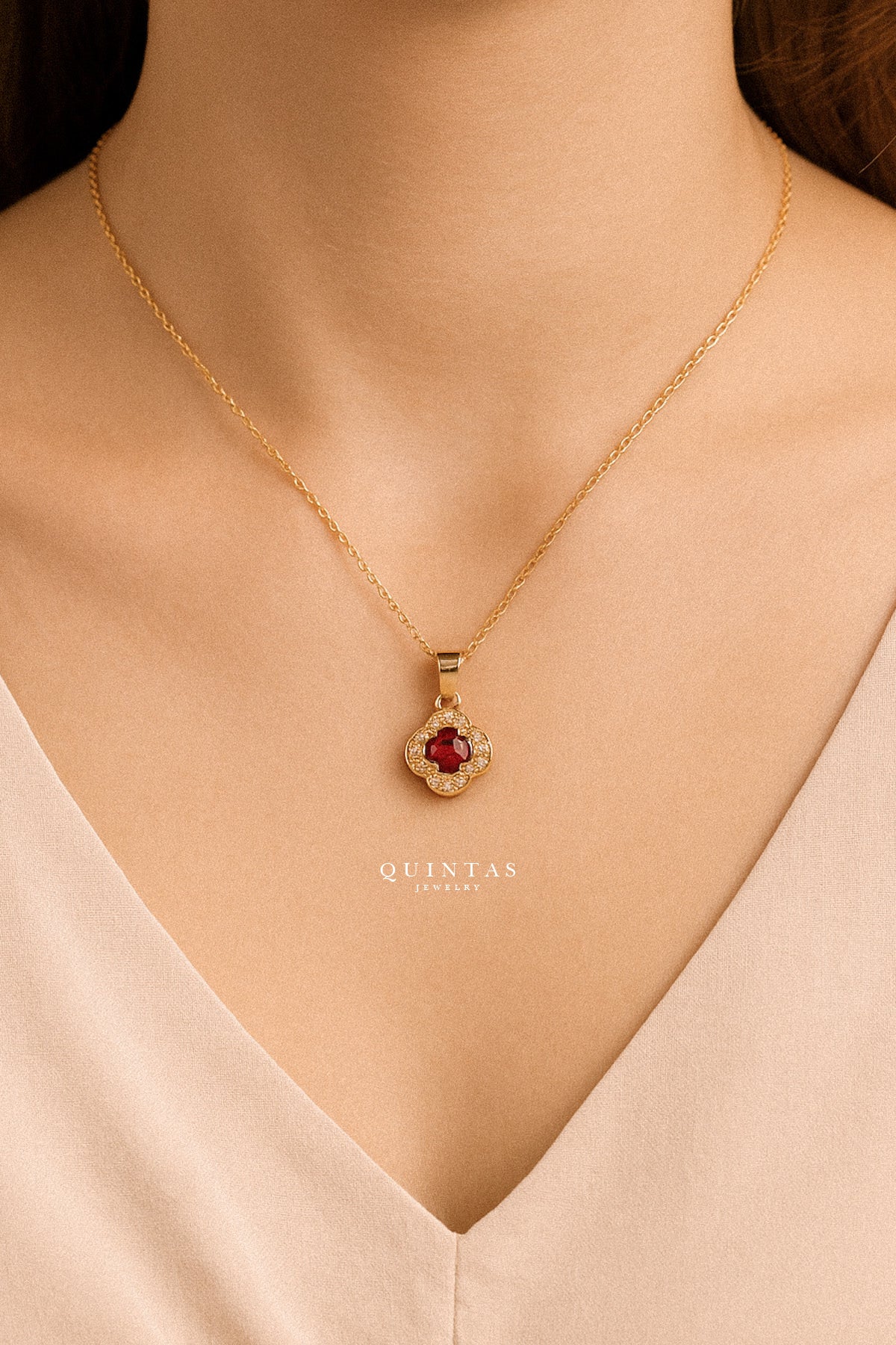 Glass Clover Necklace