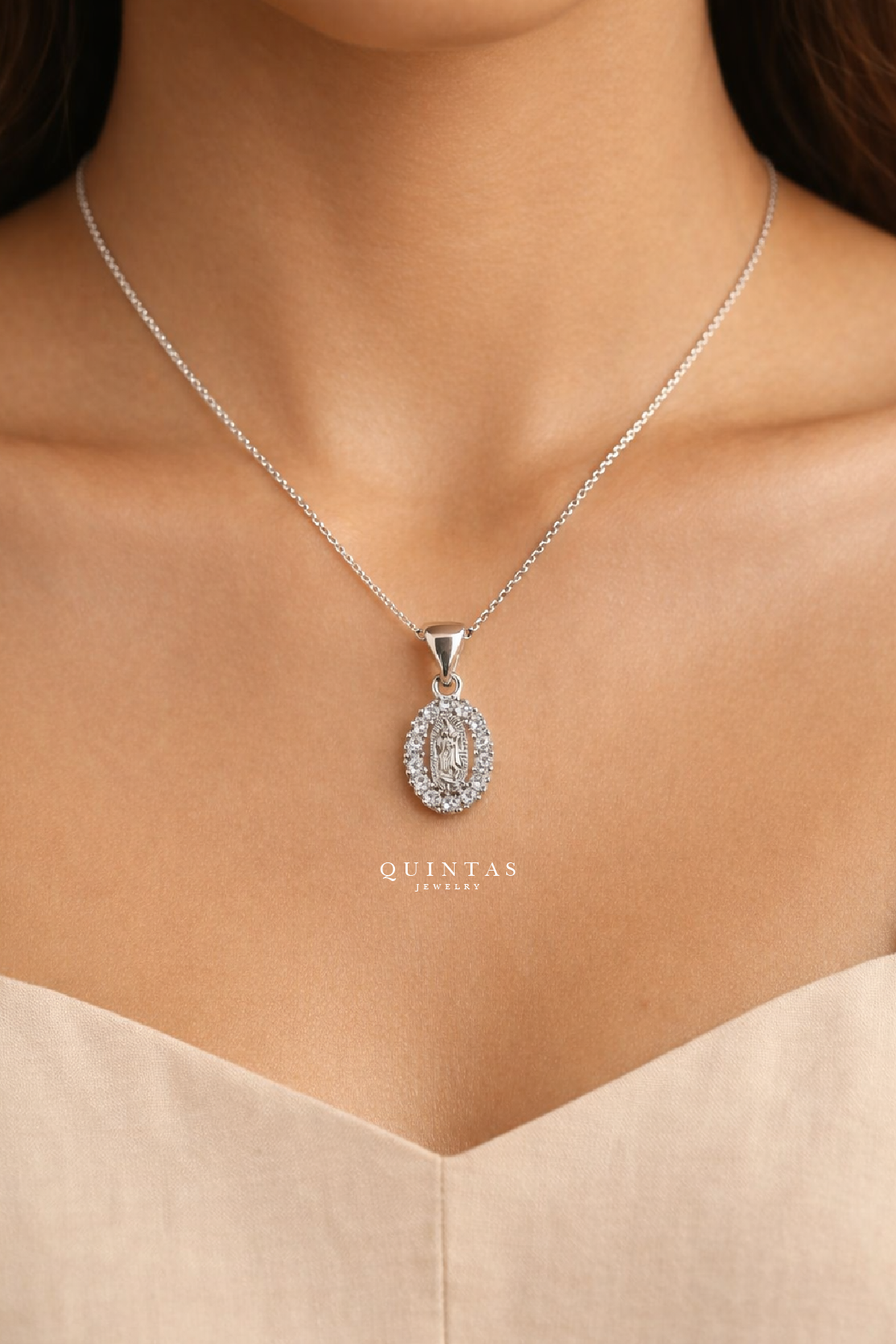 Sacred Guadalupe Silver Necklace