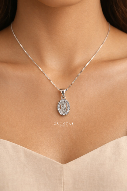 Sacred Guadalupe Silver Necklace