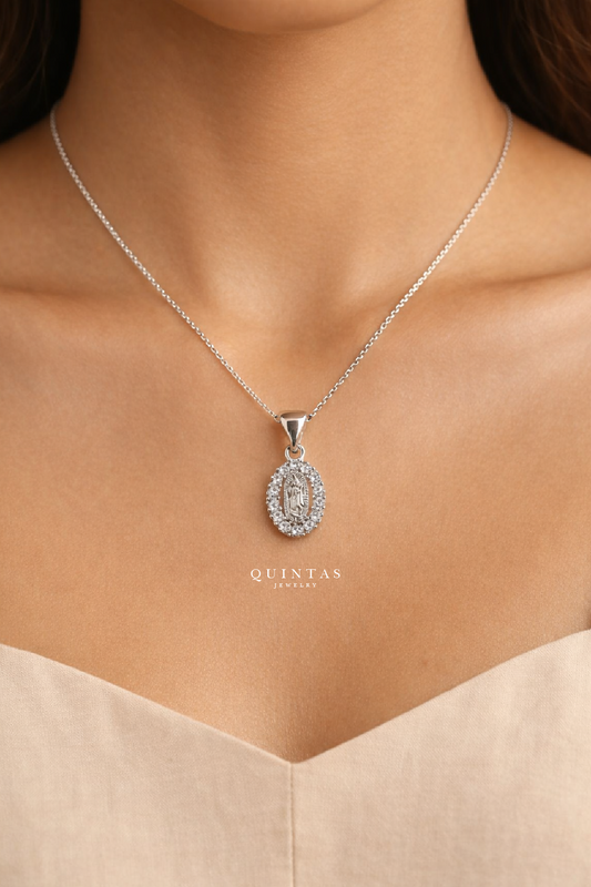 Sacred Guadalupe Silver Necklace