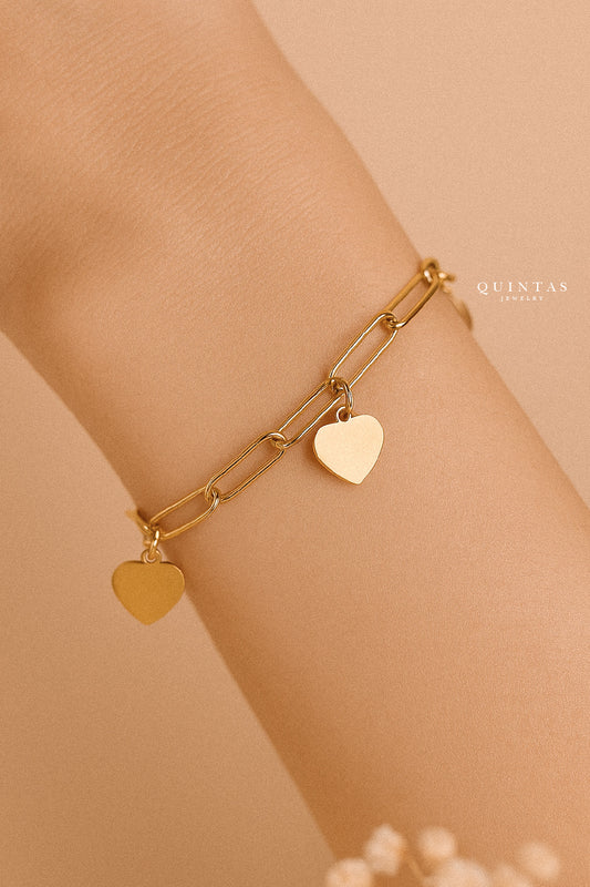 Sophie Hearts Paperclip Bracelet