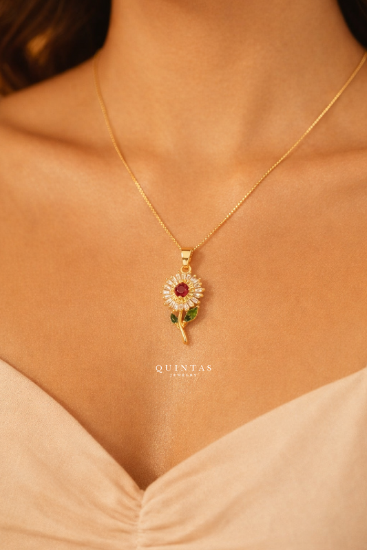 Rosalia Flower Diamond Necklace