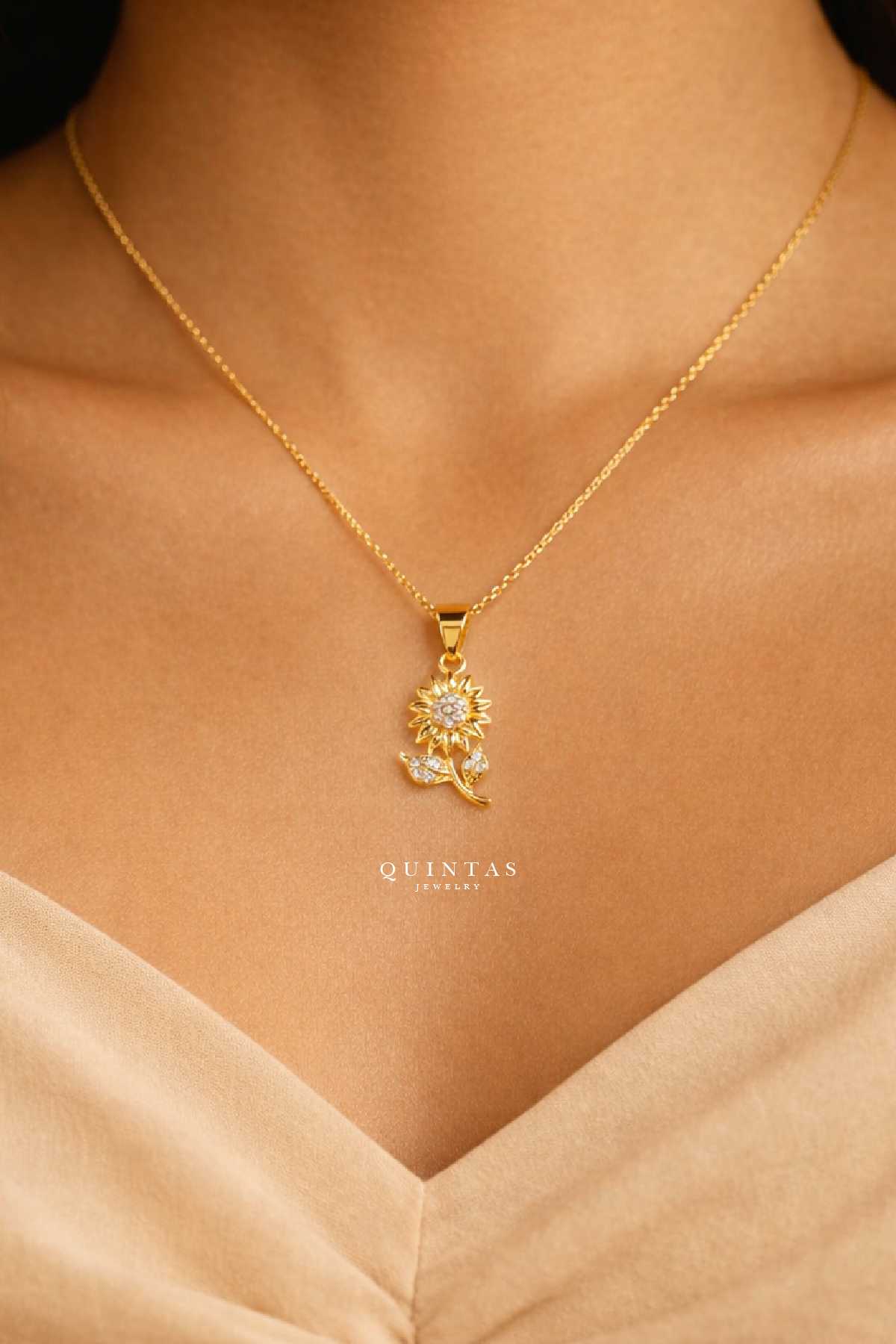 Sunflower Charm Necklace
