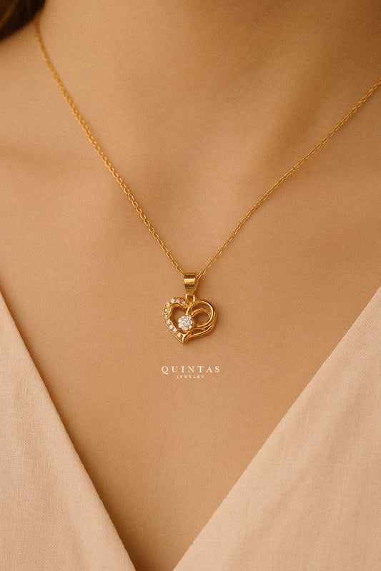 Francine Diamond Heart Necklace