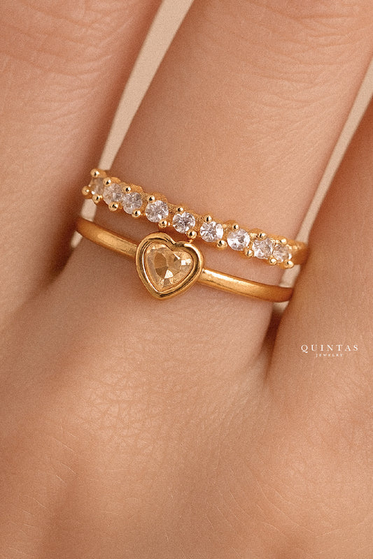 Tiara Heart Diamond Ring (Adjustable)
