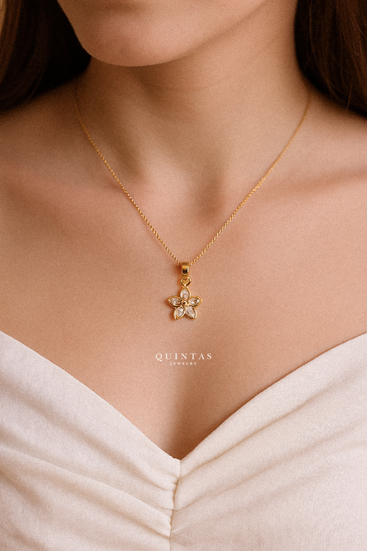 Avery Golden Flower Necklace
