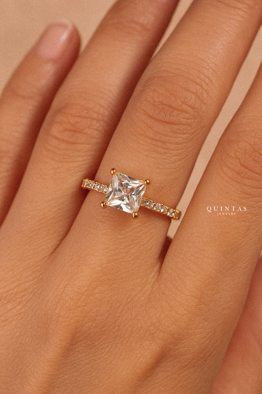Jasmine Square Diamond Ring (Adjustable)