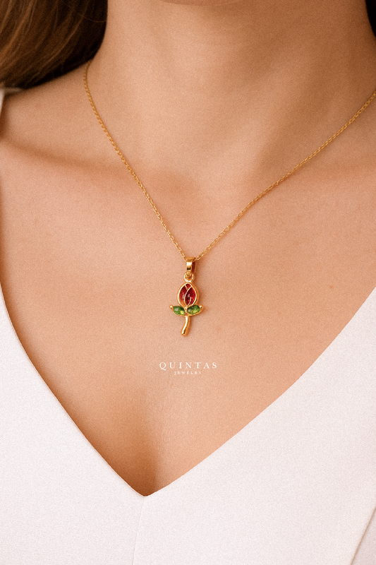 Red Tulip Necklace