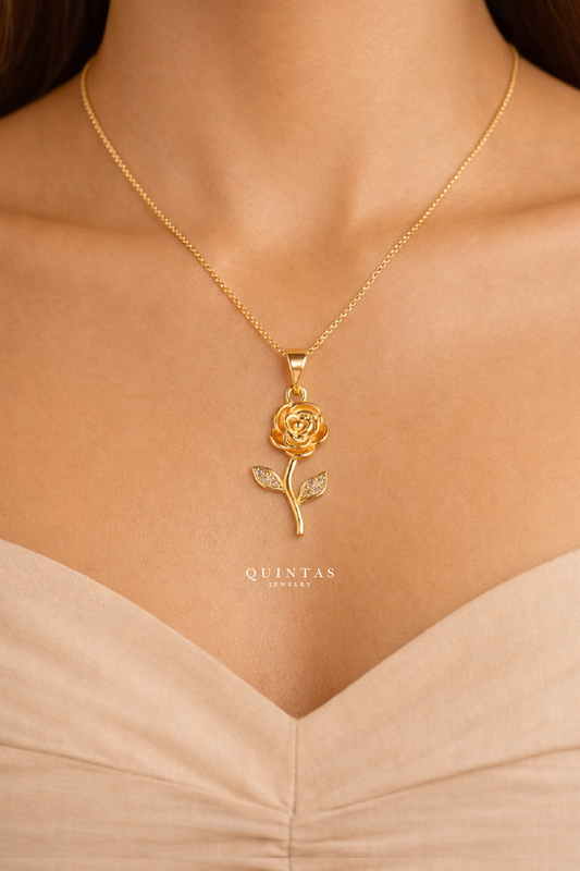 Golden Rose Necklace