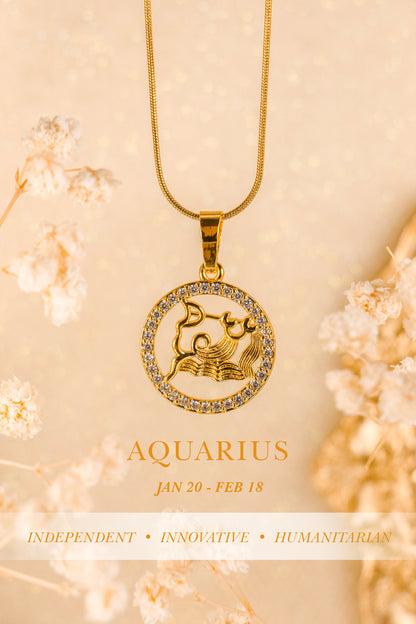 QUINTAS Zodiac Sign 18k Necklace