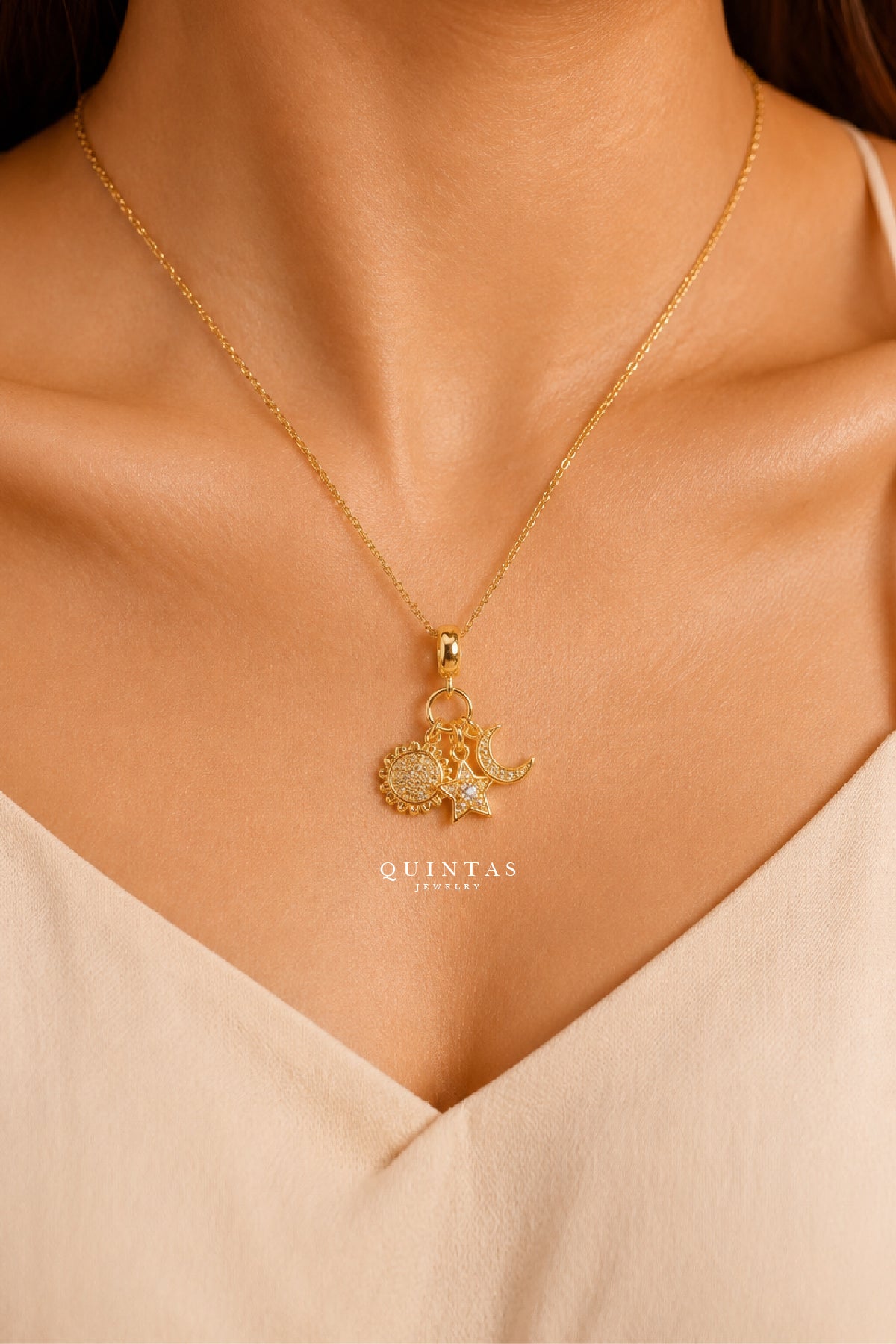 Sun, Moon, and Star Necklace
