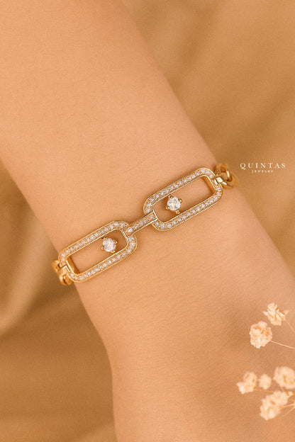 Classic Double Diamond Link Bracelet