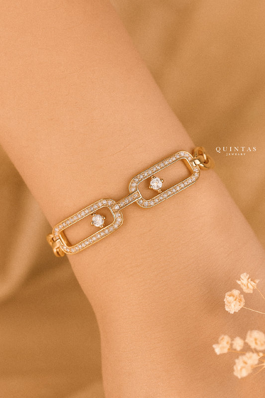 Classic Double Diamond Link Bracelet