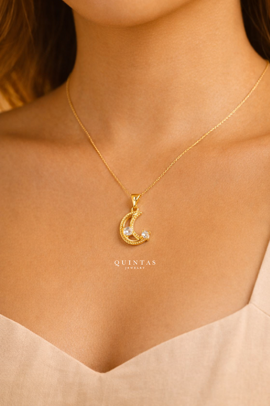 Celestine Moon Diamond Necklace
