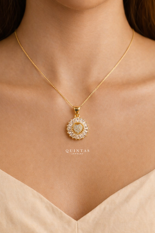 Dazzling Glass Heart Necklace