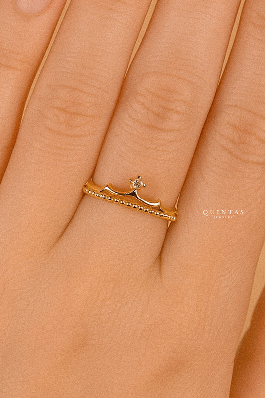 Vivienne Golden Crown Ring (Adjustable)