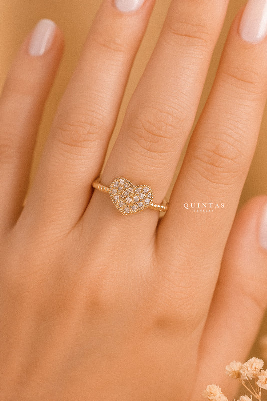 Luisa Heart Ring (Adjustable)