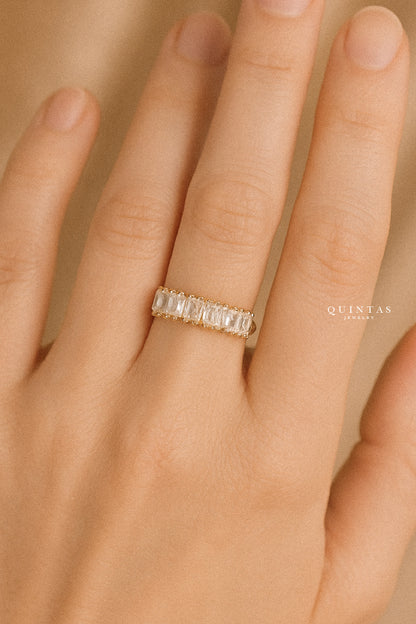 Baguette Eternity Diamond Ring (Adjustable)