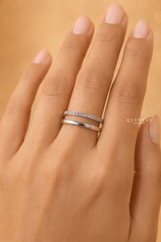 Amelie Double Band Silver Ring